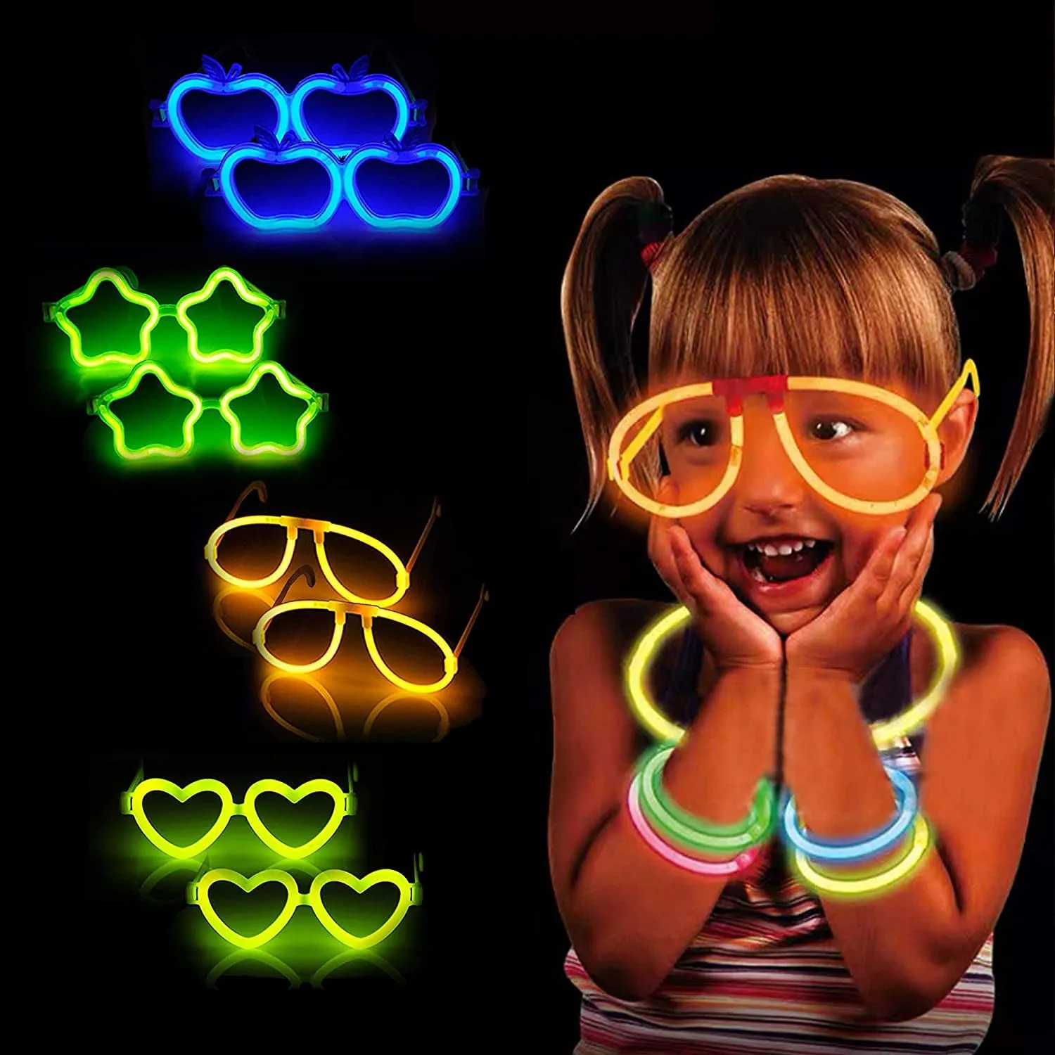 448 Glow Sticks Bulk; 200 Glowsticks 8" Light up in 7 Colors Glow in the Dark Necklaces, Bracelets for Halloween Visible, Movie Night Party Supplies, School Classroom Hangout