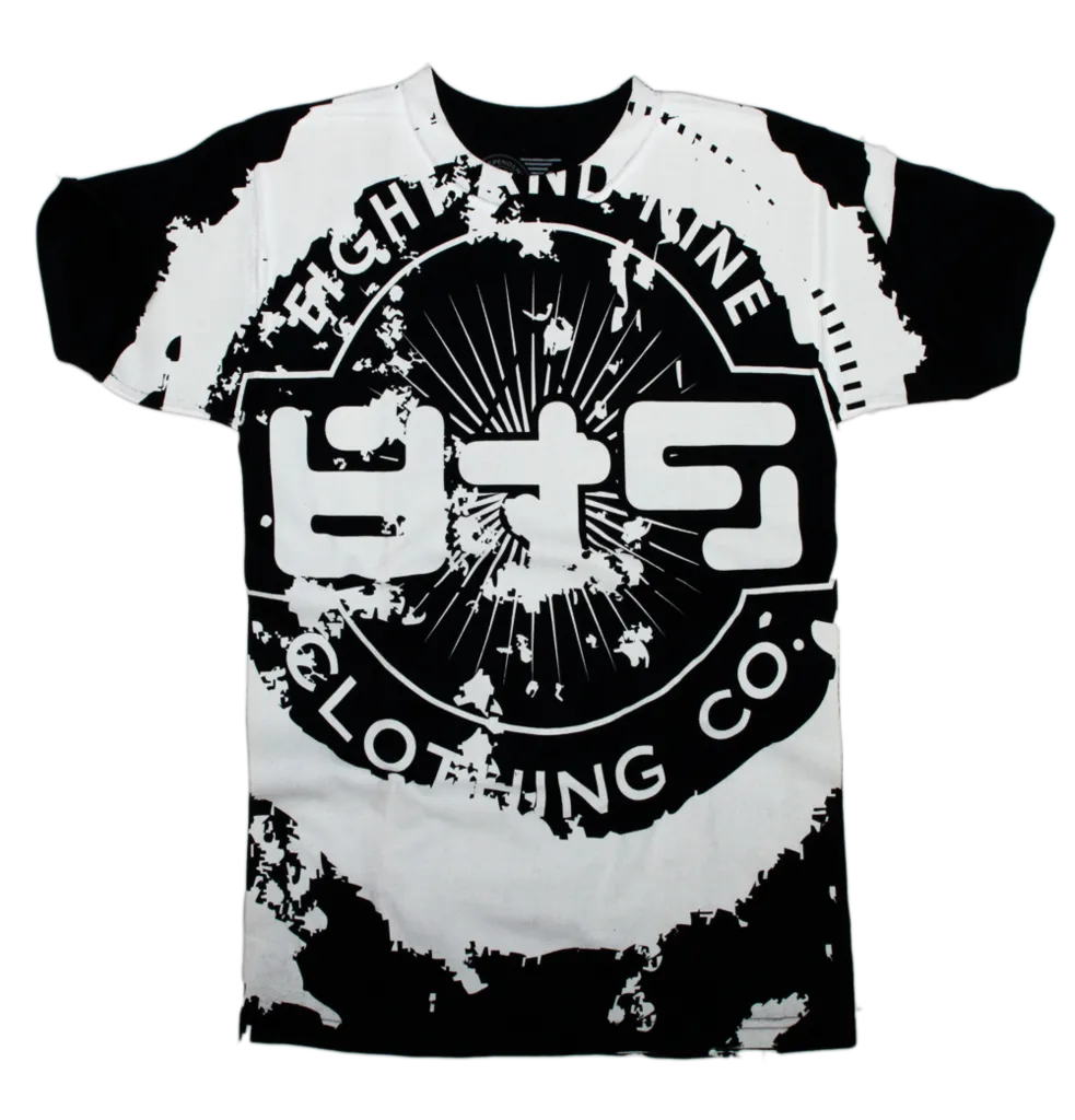All Over Grunge Navy Logo T Shirt
