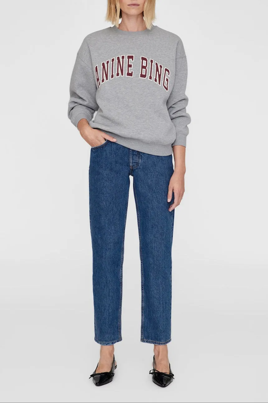 Anine Bing Spencer Sweatshirt in Medium Heather Grey