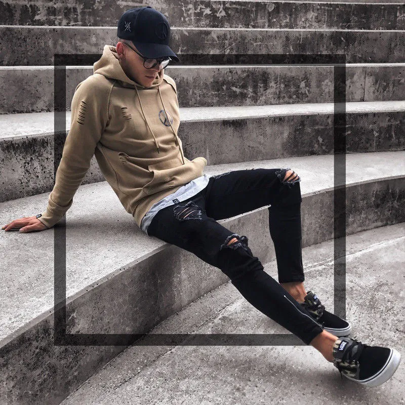Aule Ripped Zip Jeans