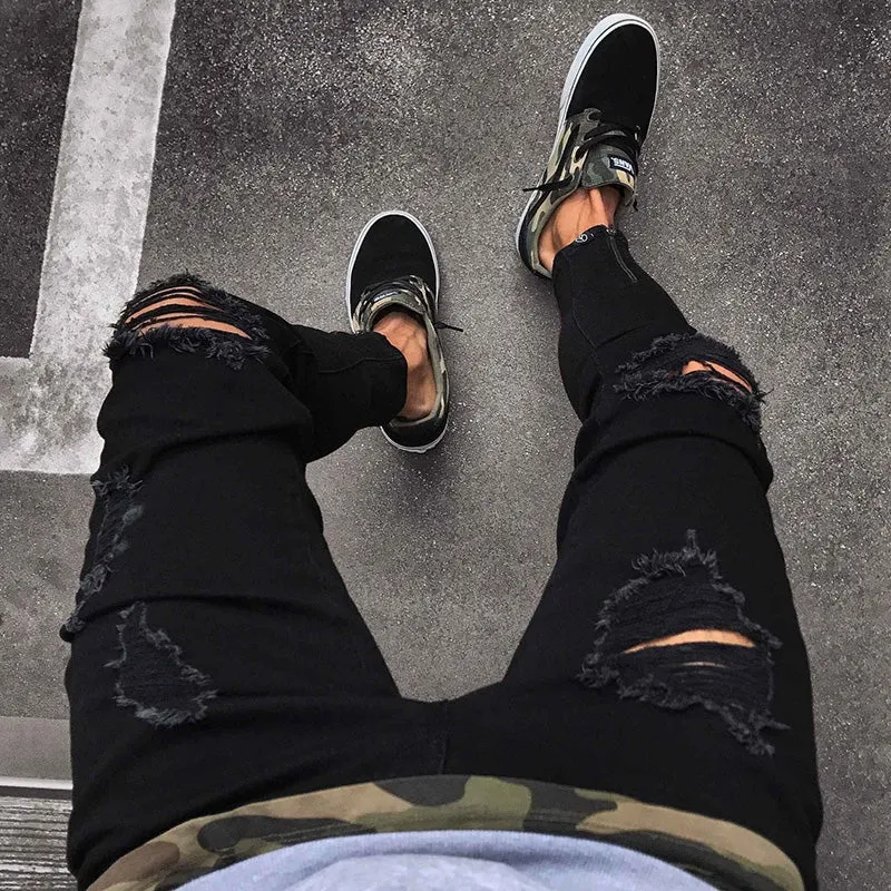 Aule Ripped Zip Jeans