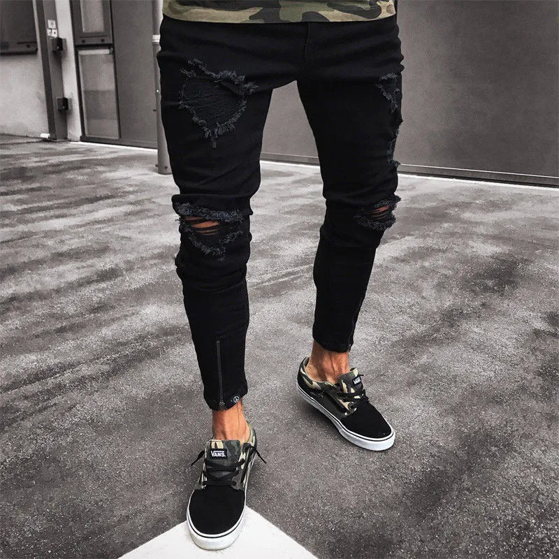 Aule Ripped Zip Jeans