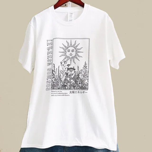 Be Nice Graphic Tee – Women's Oversized Aesthetic T-Shirt, Inspirational Quote Harajuku Tumblr Grunge Top