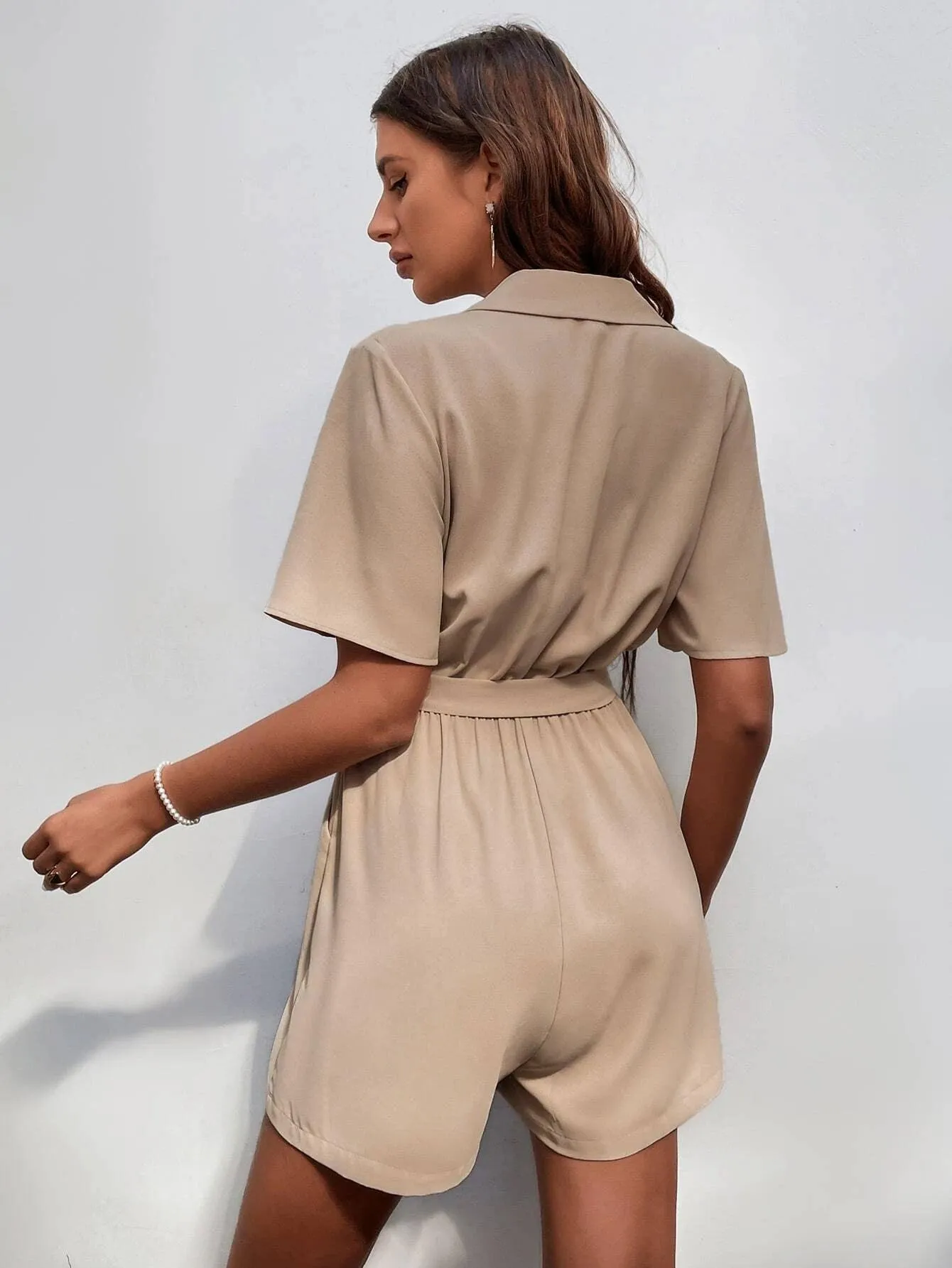Belted Shirt Style Romper