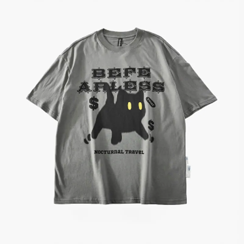 benpaolv Be Fearless Black Cat Streetwear T-Shirt