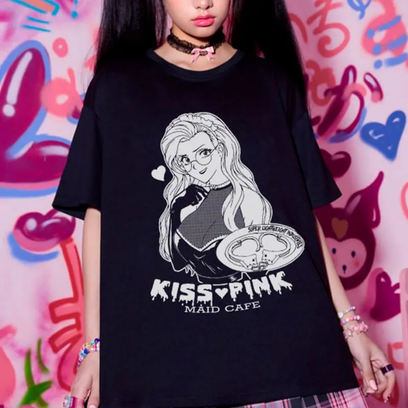 benpaolv Hot Maid Cafe HVY BLK Anime Darkcore T-Shirt