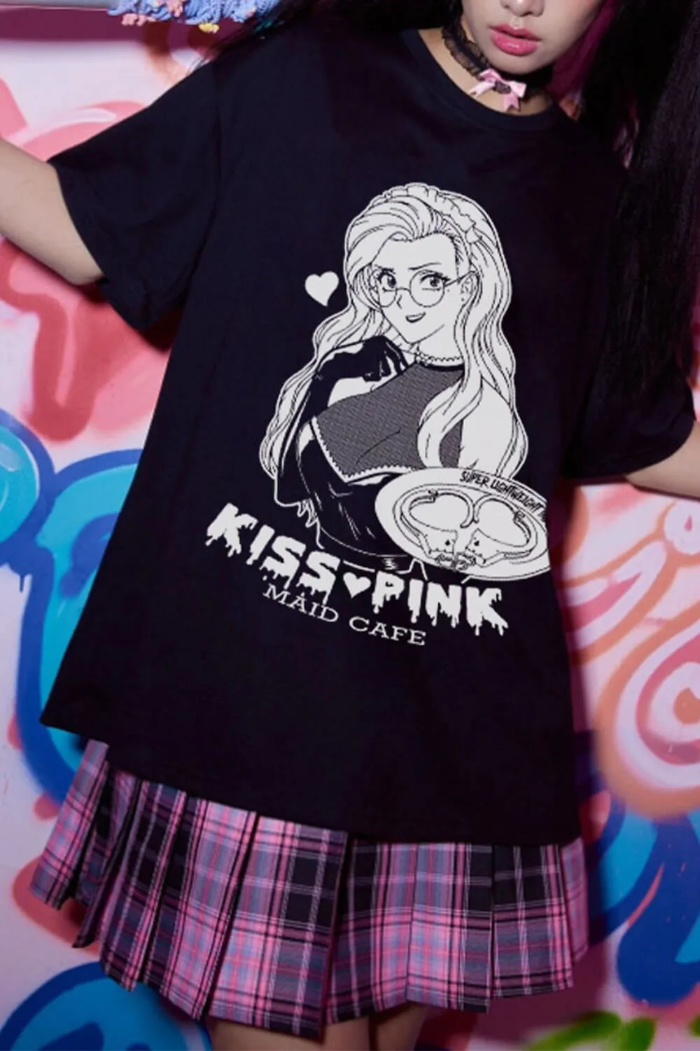 benpaolv Hot Maid Cafe HVY BLK Anime Darkcore T-Shirt