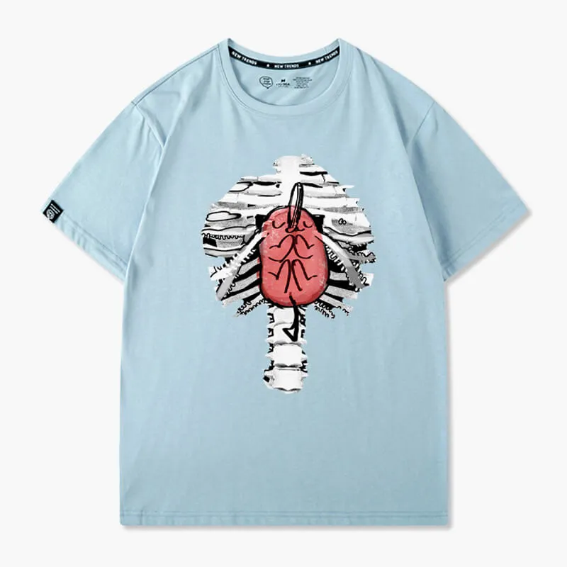 benpaolv Pochita Heart Inside Ribcage T-Shirt Chainsaw Man
