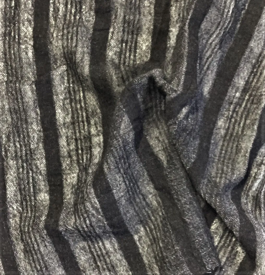 Black Tonal Stripe Voile - SKU 7094 #S168
