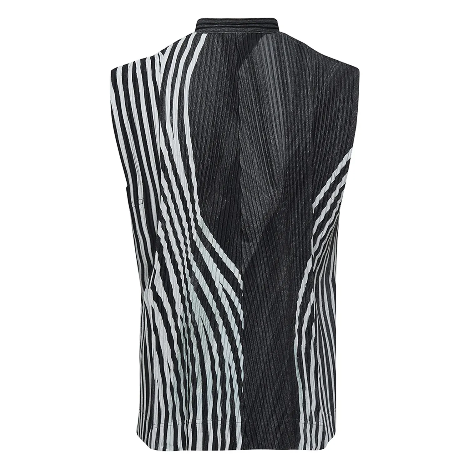 Body Movement Pleats Stand Collar Vest