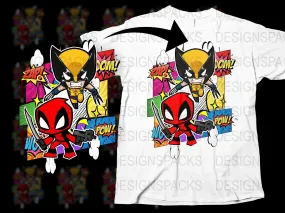 Bold Cartoon Heroes Zap Pow Boom Png Digital Download