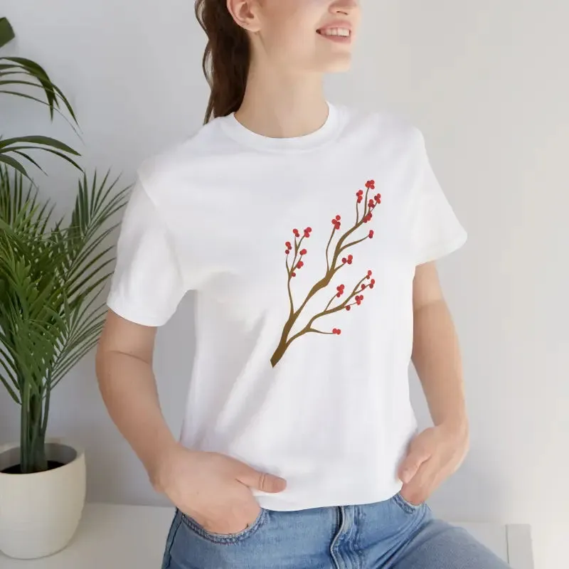 Bold Red Flower Tee Jersey Short Sleeve