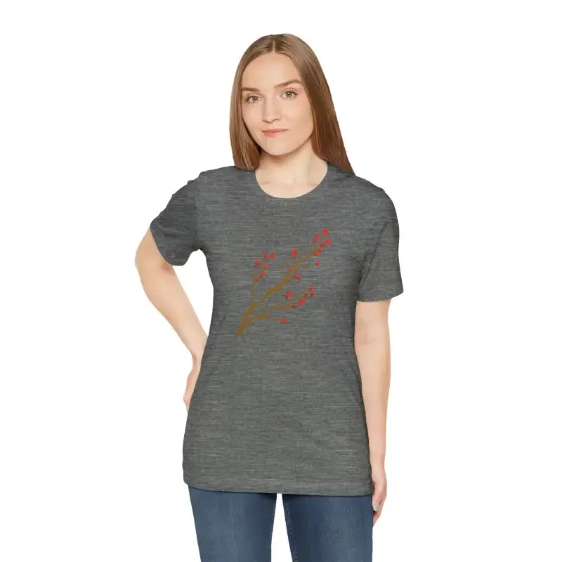 Bold Red Flower Tee Jersey Short Sleeve