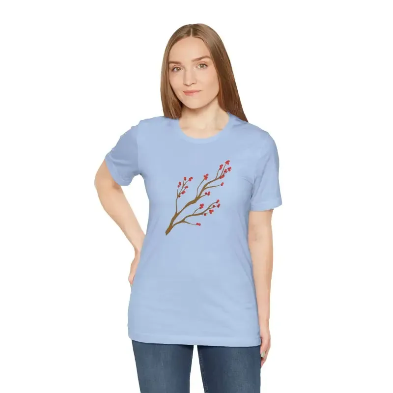 Bold Red Flower Tee Jersey Short Sleeve