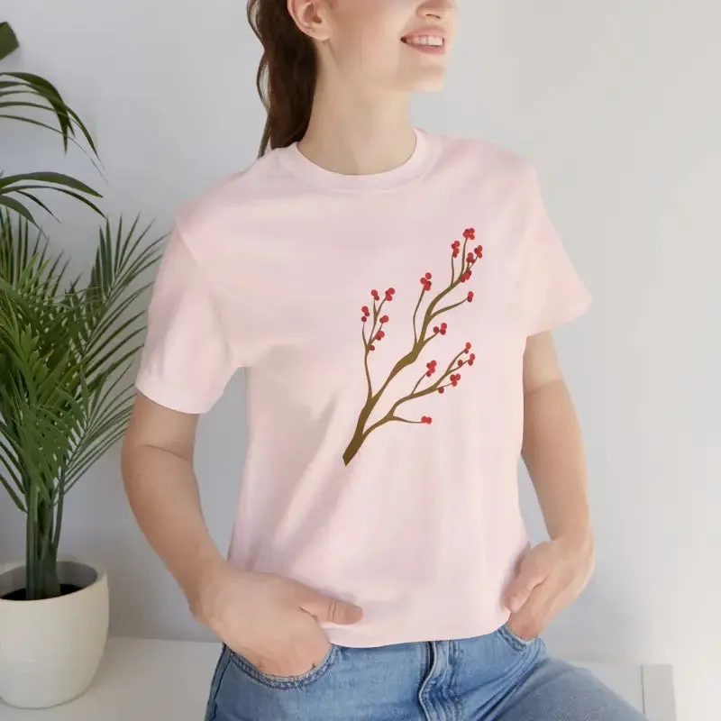 Bold Red Flower Tee Jersey Short Sleeve