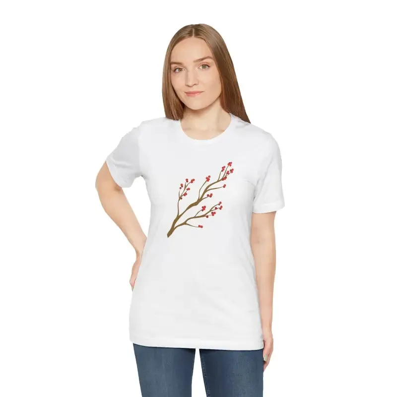Bold Red Flower Tee Jersey Short Sleeve