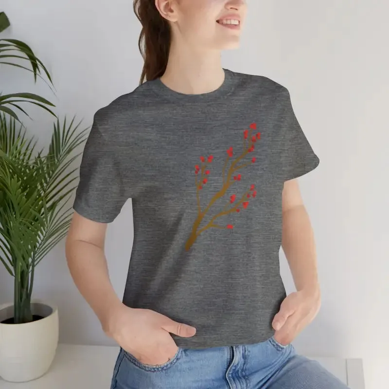 Bold Red Flower Tee Jersey Short Sleeve