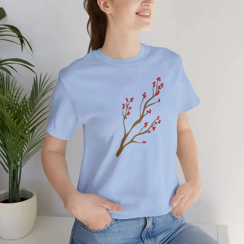 Bold Red Flower Tee Jersey Short Sleeve