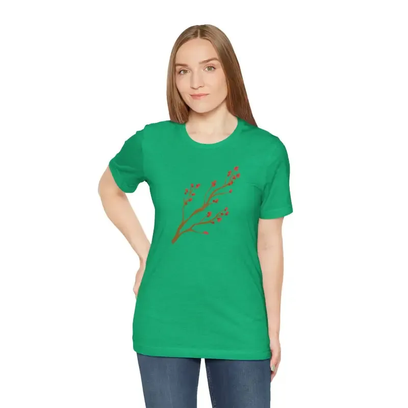 Bold Red Flower Tee Jersey Short Sleeve
