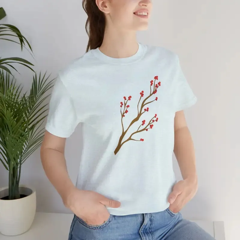 Bold Red Flower Tee Jersey Short Sleeve