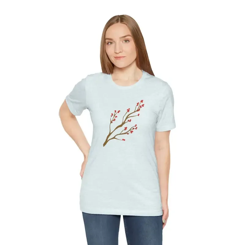 Bold Red Flower Tee Jersey Short Sleeve