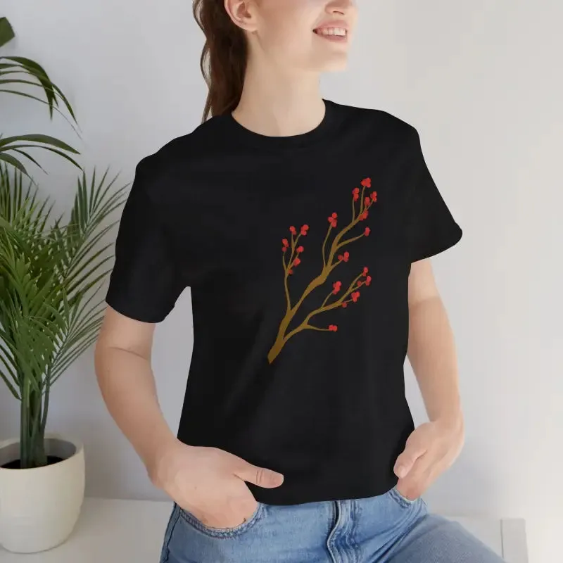 Bold Red Flower Tee Jersey Short Sleeve