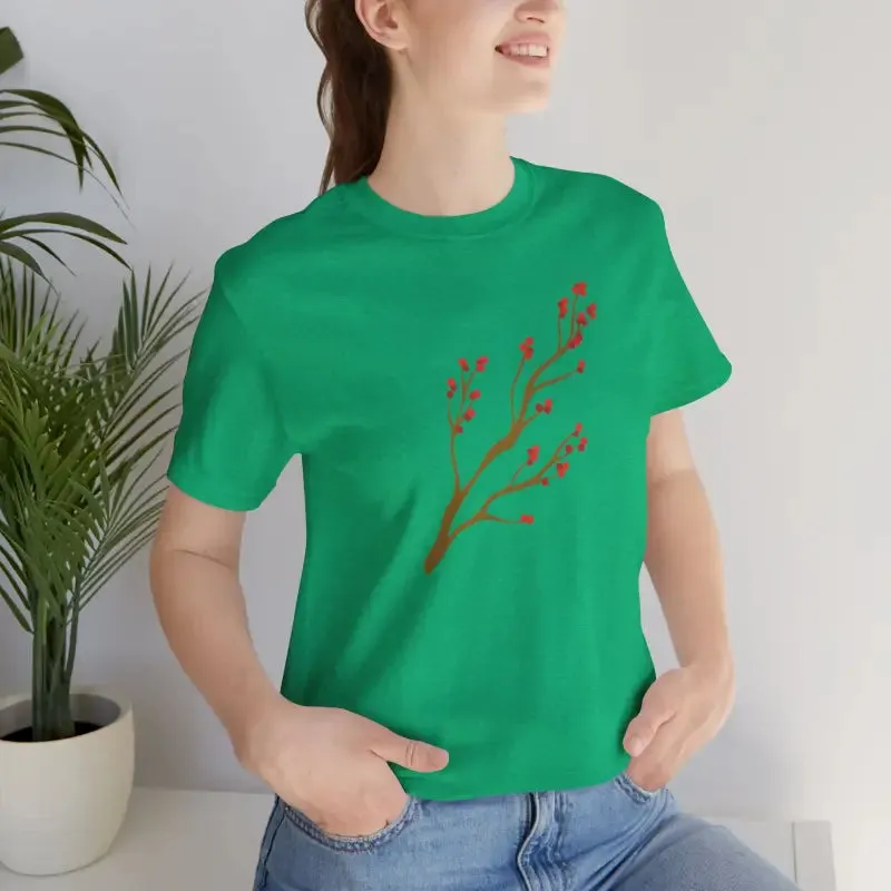 Bold Red Flower Tee Jersey Short Sleeve
