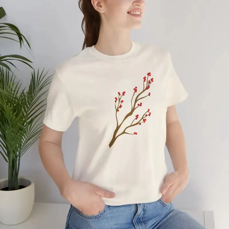 Bold Red Flower Tee Jersey Short Sleeve
