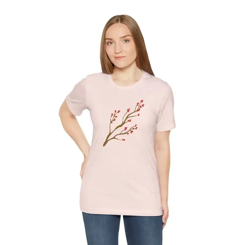 Bold Red Flower Tee Jersey Short Sleeve