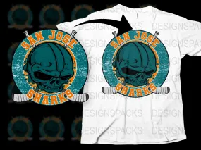 Bold San Jose Sharks Skull Logo Png Digital Download
