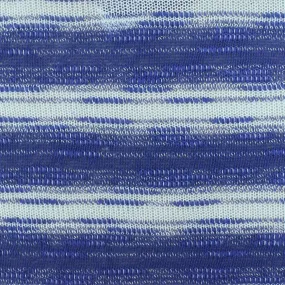 Cartoon Blue-White Slub Stripe Poly Rayon Jersey Knit Fabric