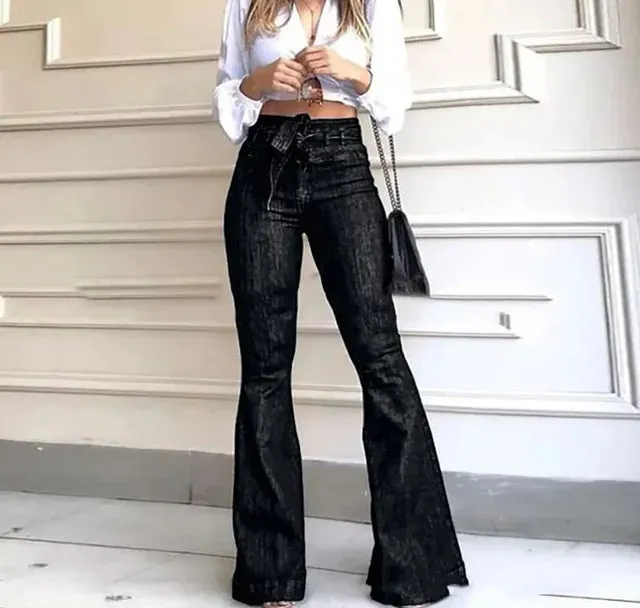 Chic High-Waisted Bell-Bottom Pants for Effortless Style
