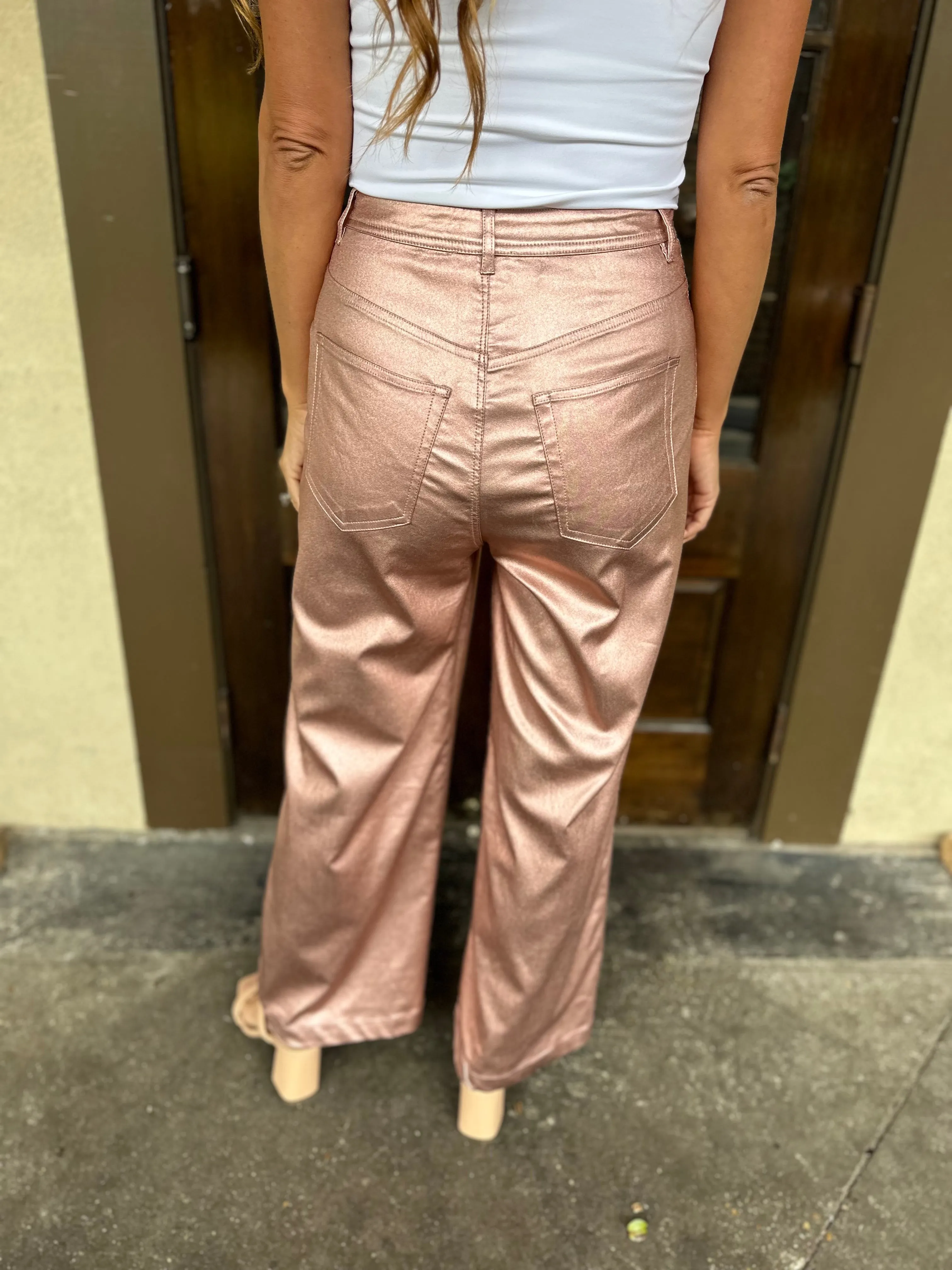 Commerce Metallic Pants- Rose