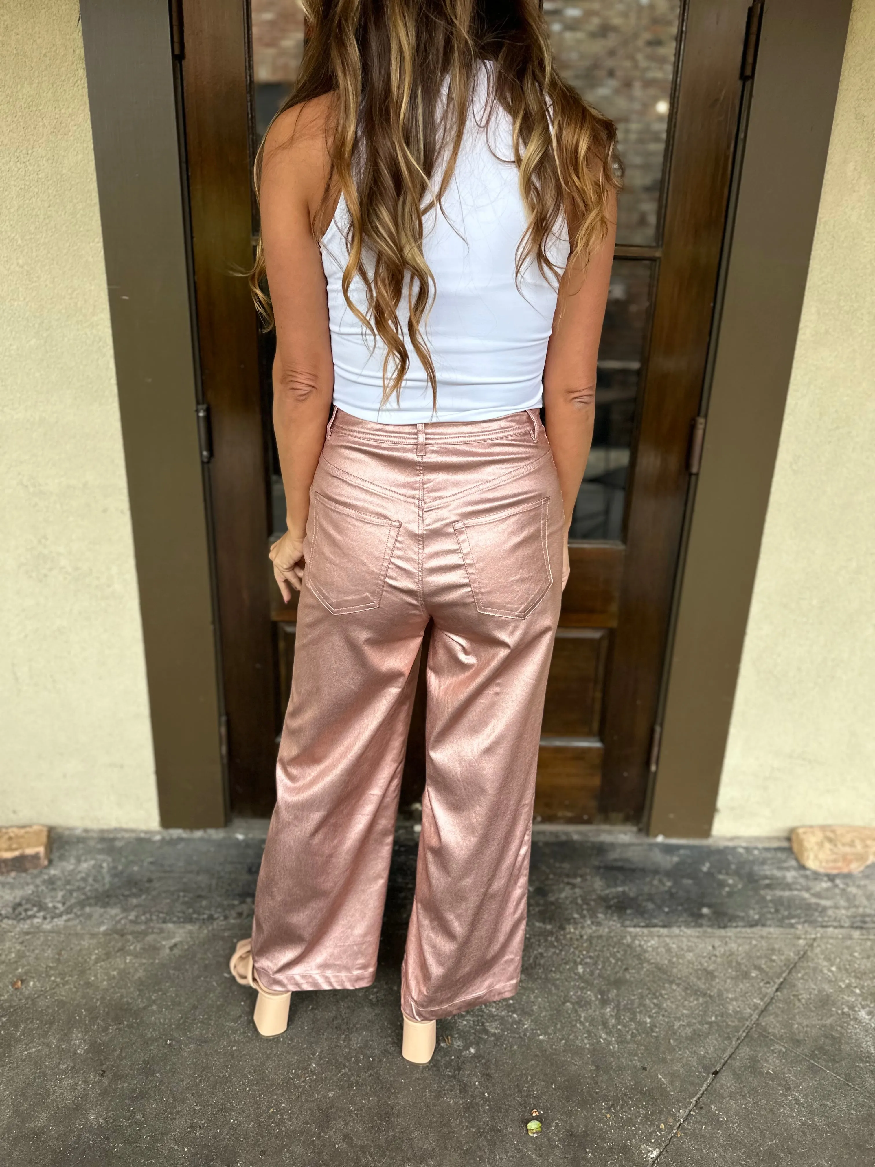 Commerce Metallic Pants- Rose