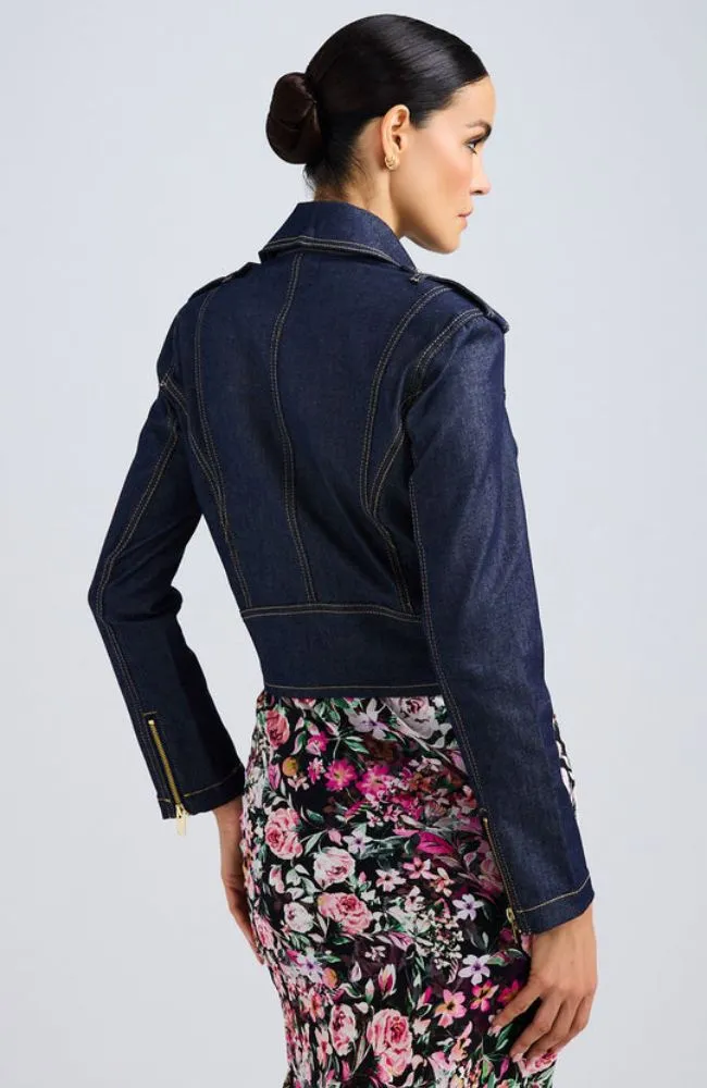 Cosita Sheen Denim Moto Jacket