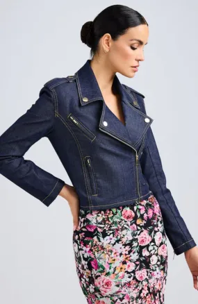 Cosita Sheen Denim Moto Jacket