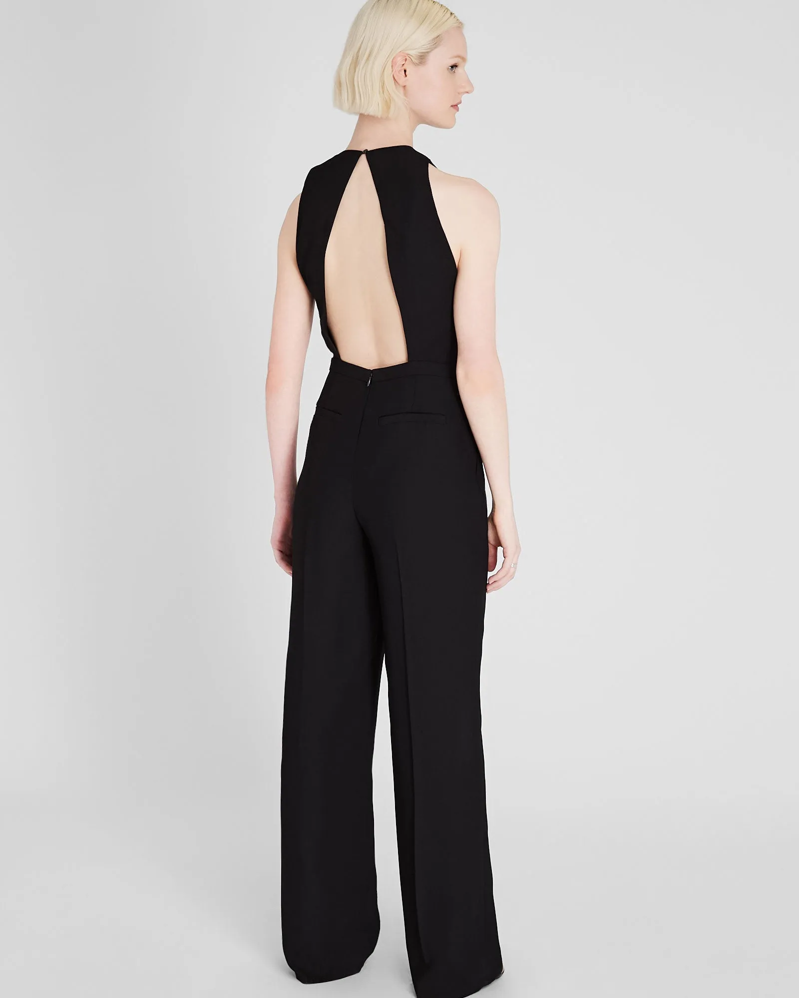 Crepe Open-Back Jumpsuit