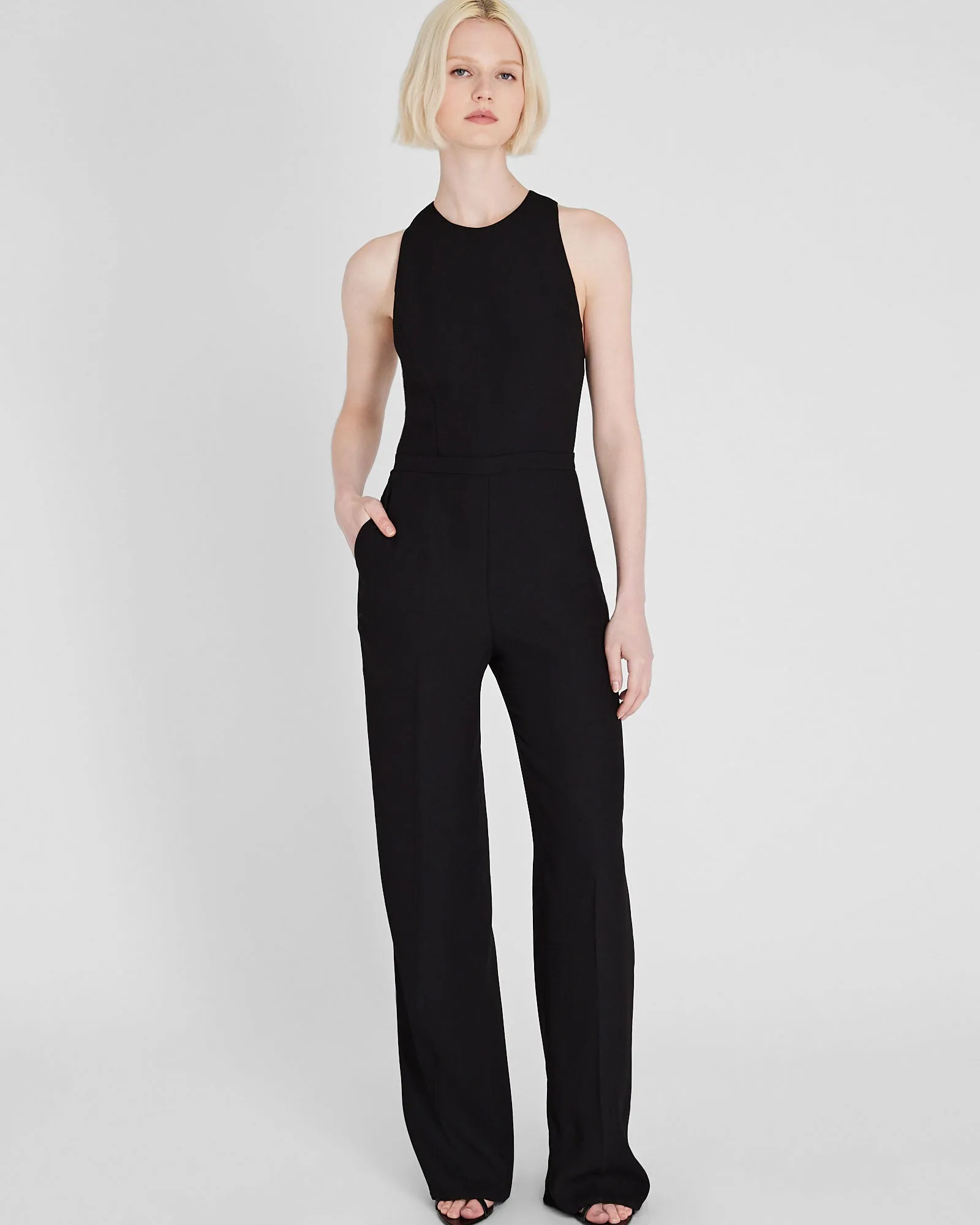 Crepe Open-Back Jumpsuit