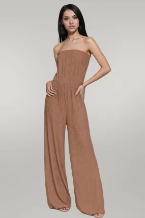 Crinkle Knit Tube Jumpsuit