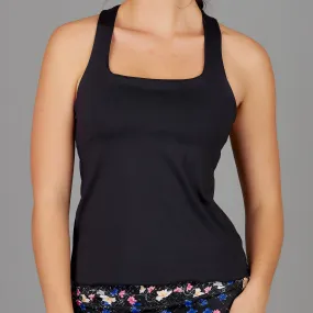 Dahlia Racerback Built-in Bra Top (black)