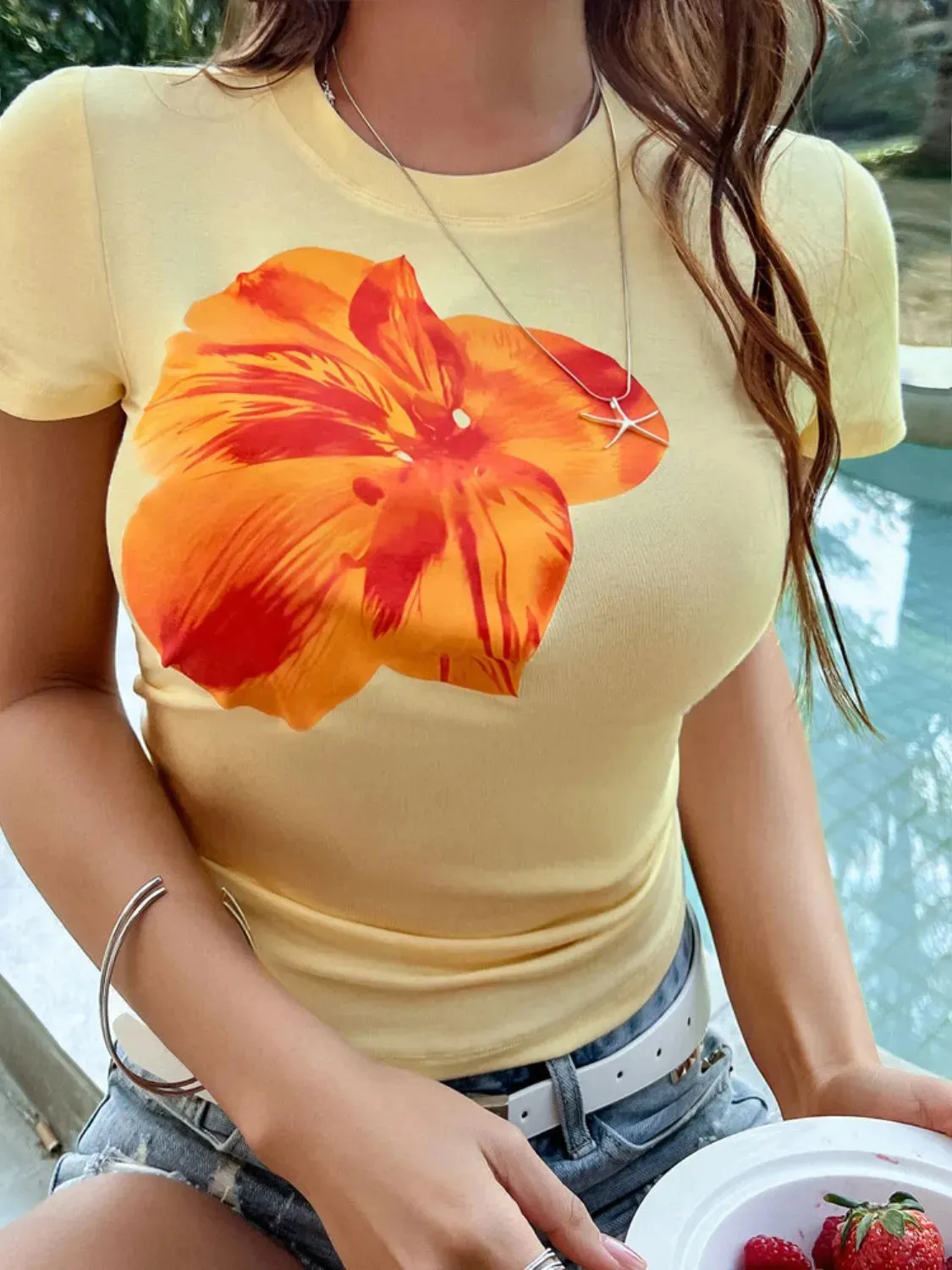 Devine Graphic Round Neck Short Sleeve T-Shirt