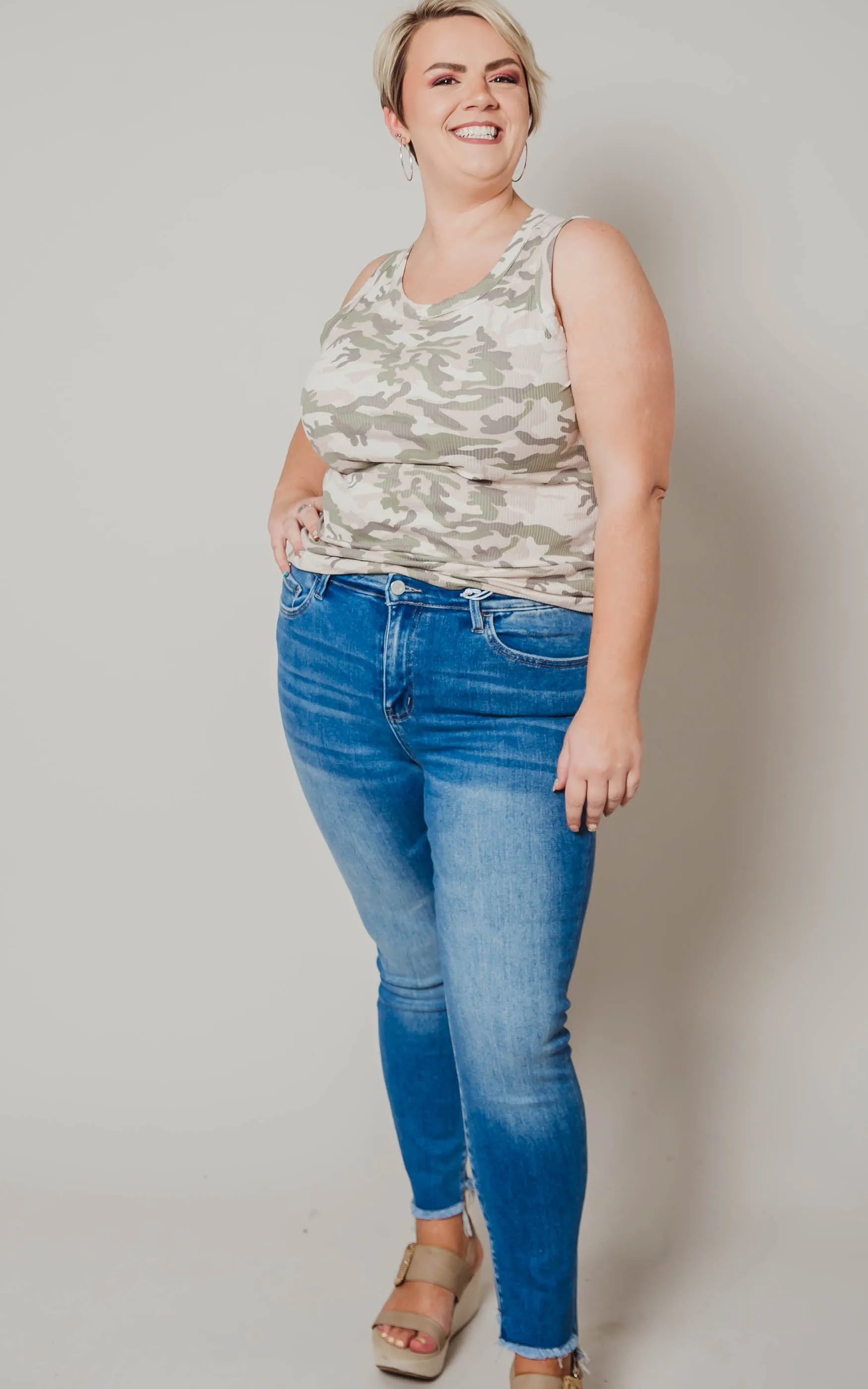Dusty Pink Camo Tank Top - Final Sale