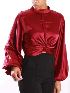 Effortless Movement | Satin Twist Front Top