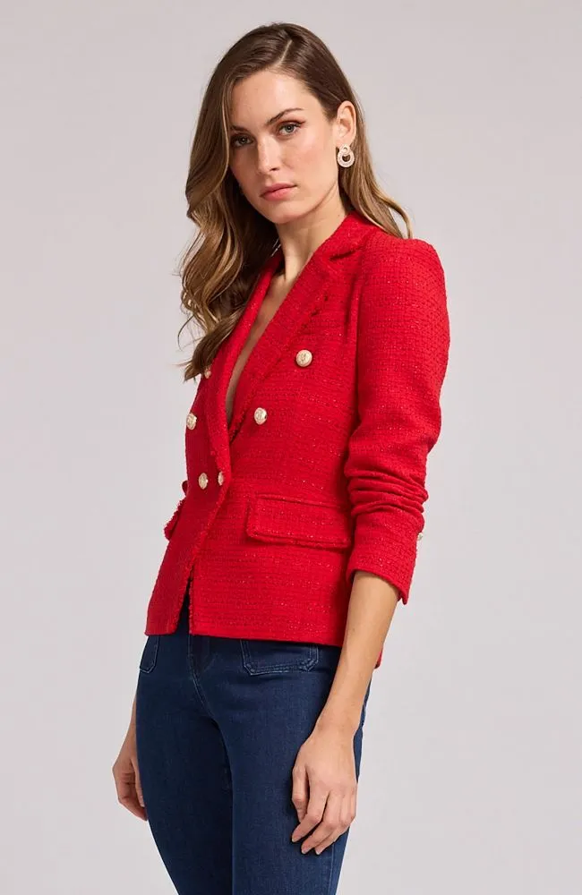 Eliza Tweed Blazer in Red