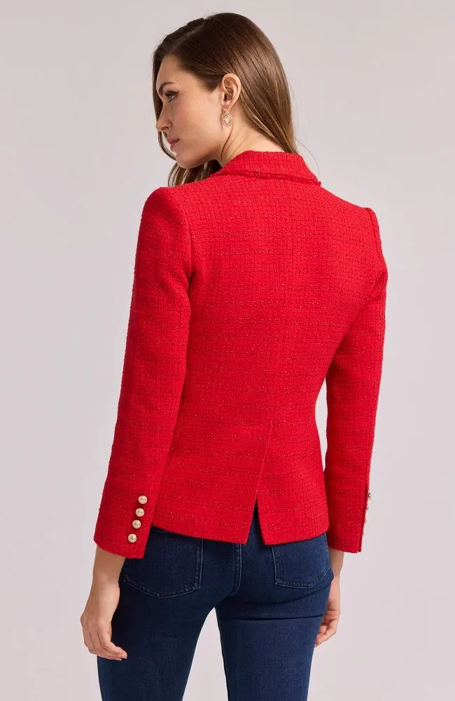 Eliza Tweed Blazer in Red