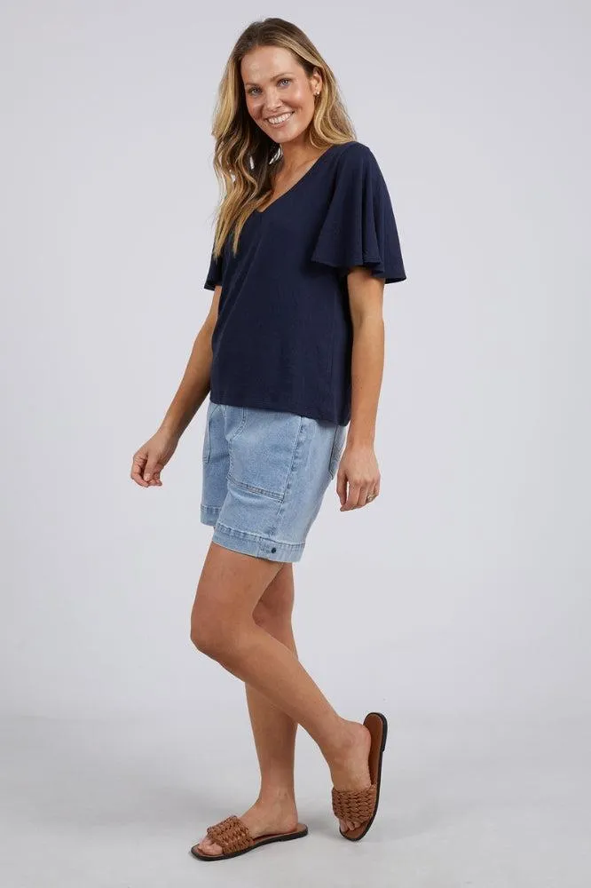 Elm Pearl Short Sleeve Top Navy