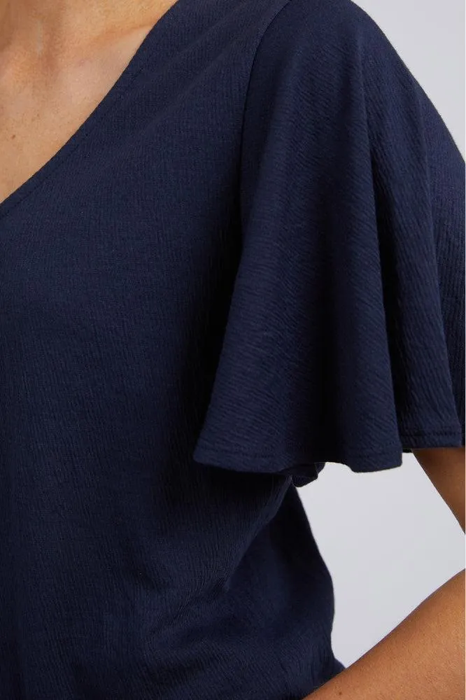 Elm Pearl Short Sleeve Top Navy