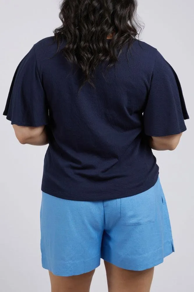 Elm Pearl Short Sleeve Top Navy