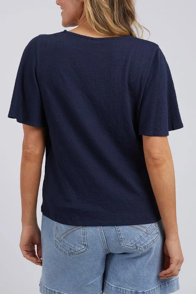 Elm Pearl Short Sleeve Top Navy
