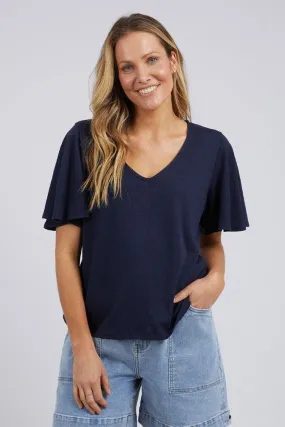 Elm Pearl Short Sleeve Top Navy